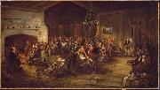 Attributed to Wilkie The Christmas Party. Sweden oil painting artist